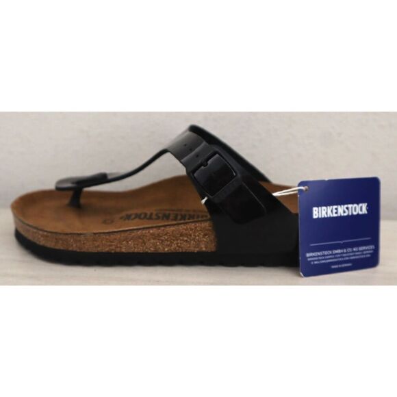 Birkenstock 0043661 Women Sz 6 Black Patent Leather Gizeh Birko-Flor Sandals - Picture 5 of 16